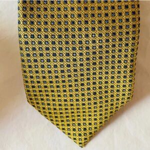 CANALI Tie Gold Italian Silk Micro-Patterned